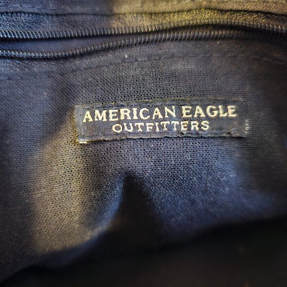 American Eagle Outfitters Crossbody Bag Navy Blue Fabric Magnetic Pocket Neutral - Picture 9 of 9